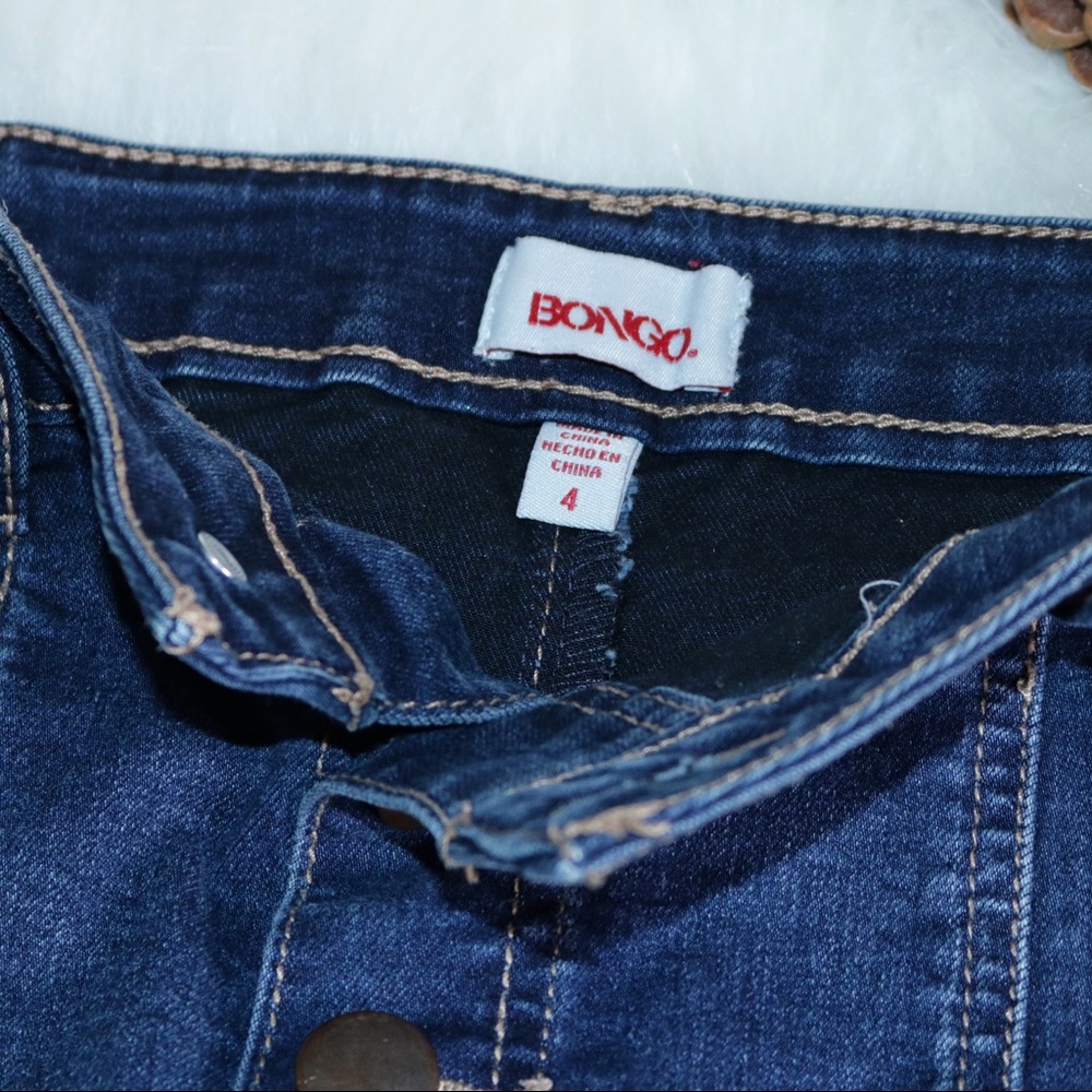 BONGO Dark Wash Button Up Skirt - Picture 2 of 5